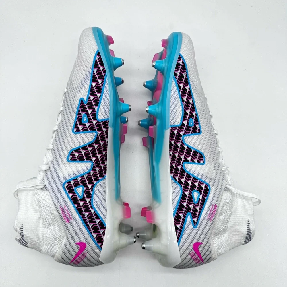Nike Zoom Mercurial Superfly 9 Elite Sg Pro Ac White-Blue Sz 9 [FD0246-146] - Picture 5 of 8